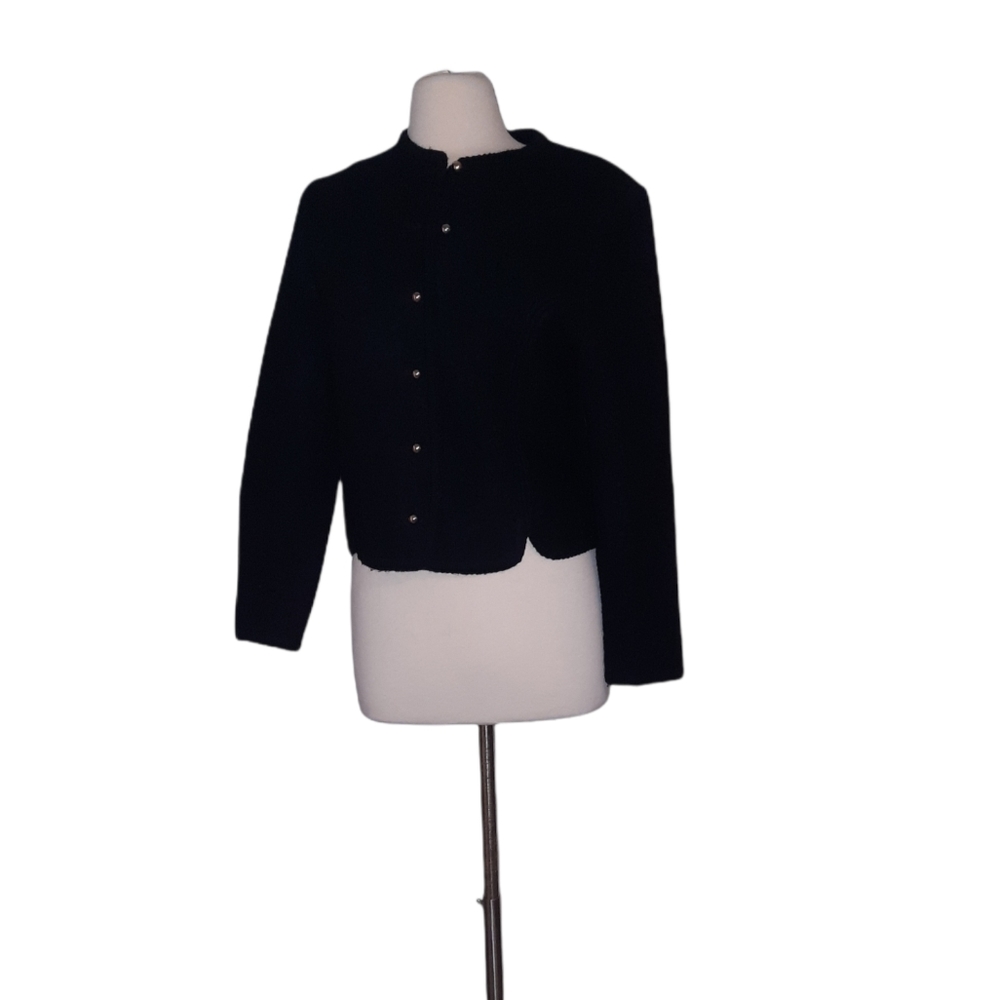 Vintage The Eagles Eye Sweater Wool 12 Woman Cardigan black dark Macadam…